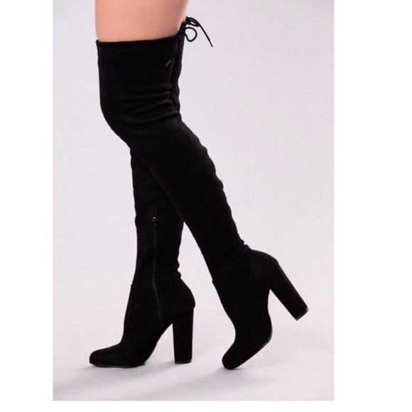 Journee Collection Women's Maya Block Heel Over the Knee Boots Black Size 7 - Picture 14 of 14